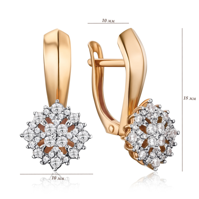 Золоті сережки з фіанітами 22537/01/1/4055