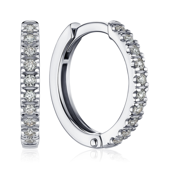 Золоті сережки-конго з діамантами 520147/02/1/8582