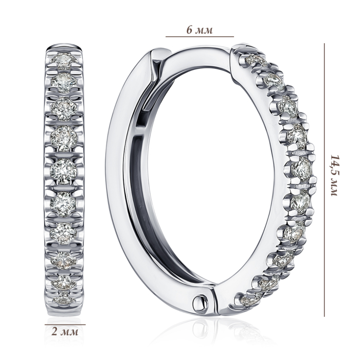 Золоті сережки-конго з діамантами 520147/02/1/8582