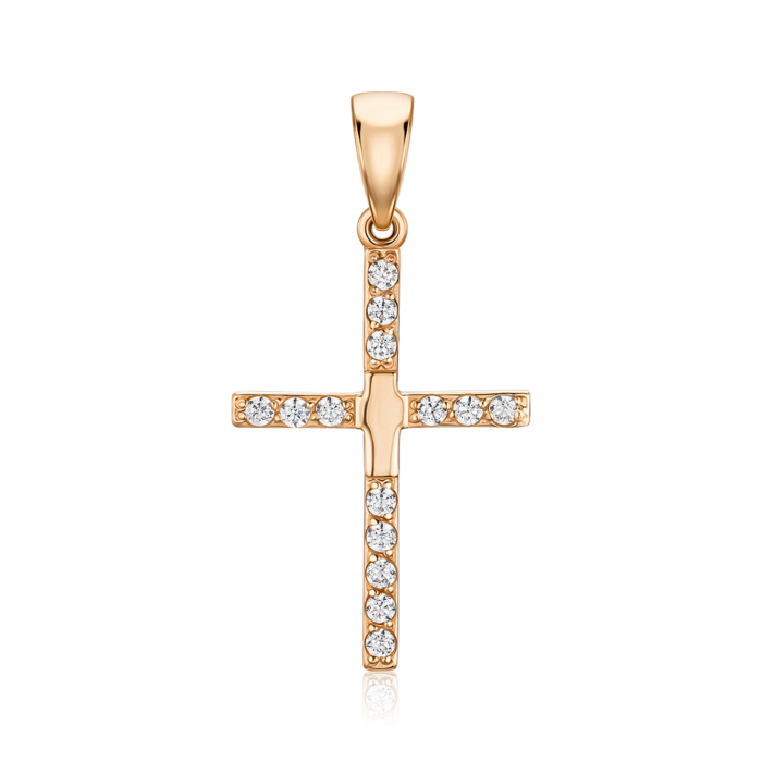 Золотий хрестик з фіанітами 31147