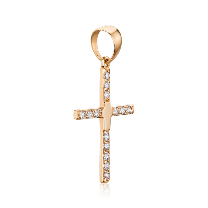 Золотий хрестик з фіанітами 31147