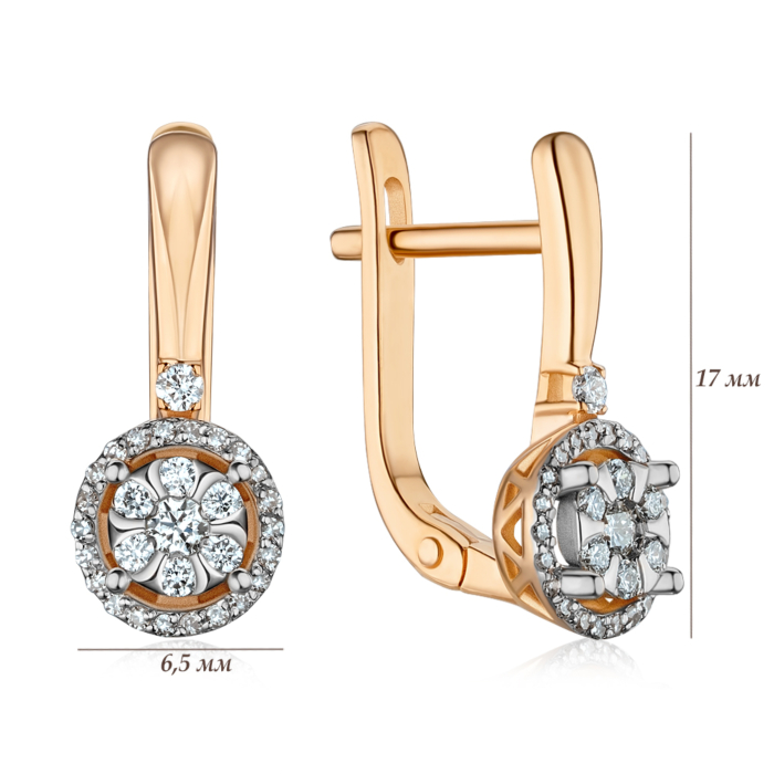 Золоті сережки з діамантами 520156/14/1/11322