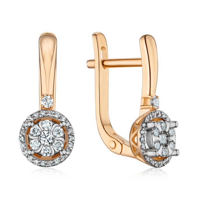 Золоті сережки з діамантами 520156/14/1/11322