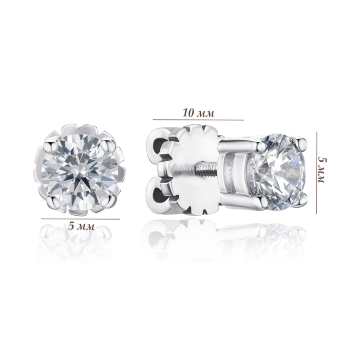 Срібні сережки з фіанітом 40457/12/1/22