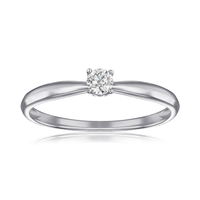 Золотое кольцо с бриллиантом. Артикул 53557/02/1/9024