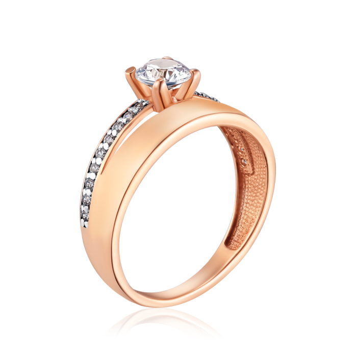 Золотое кольцо с фианитами. Артикул 13657/08/1/16