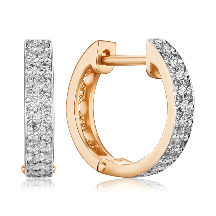 Золотые серьги-конго с бриллиантами. Артикул 52867/01/1/8007