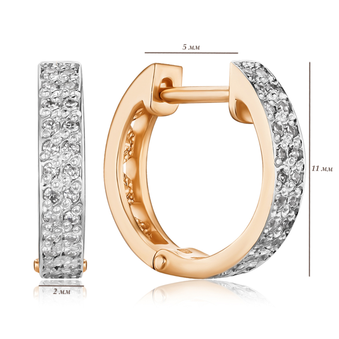 Золотые серьги-конго с бриллиантами. Артикул 52867/01/1/8007