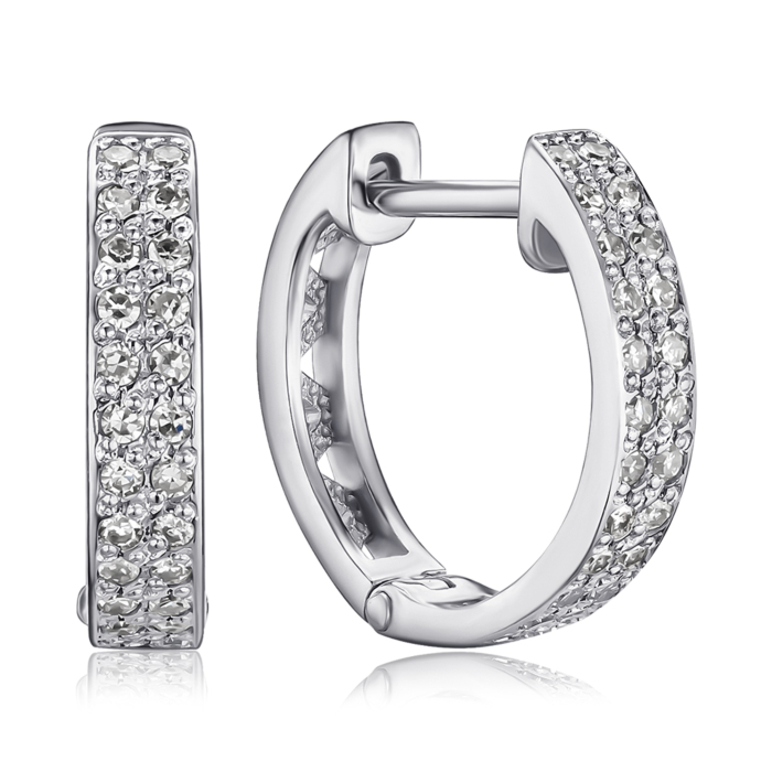 Золоті сережки-конго з діамантами. Артикул 52867/02/1/8007