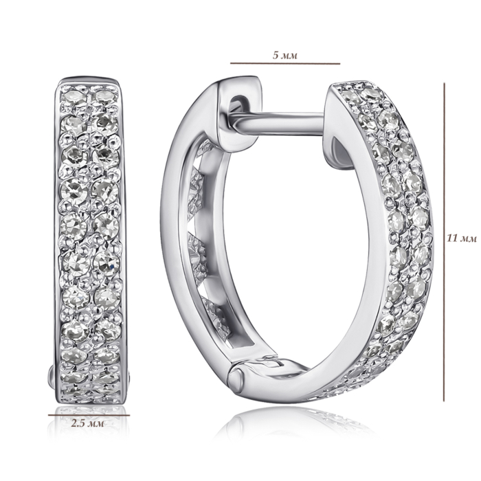 Золоті сережки-конго з діамантами. Артикул 52867/02/1/8007