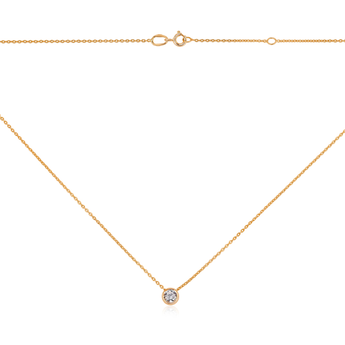Золотое колье с фианитом Tesori. Артикул 31823/66967/01/0/4028