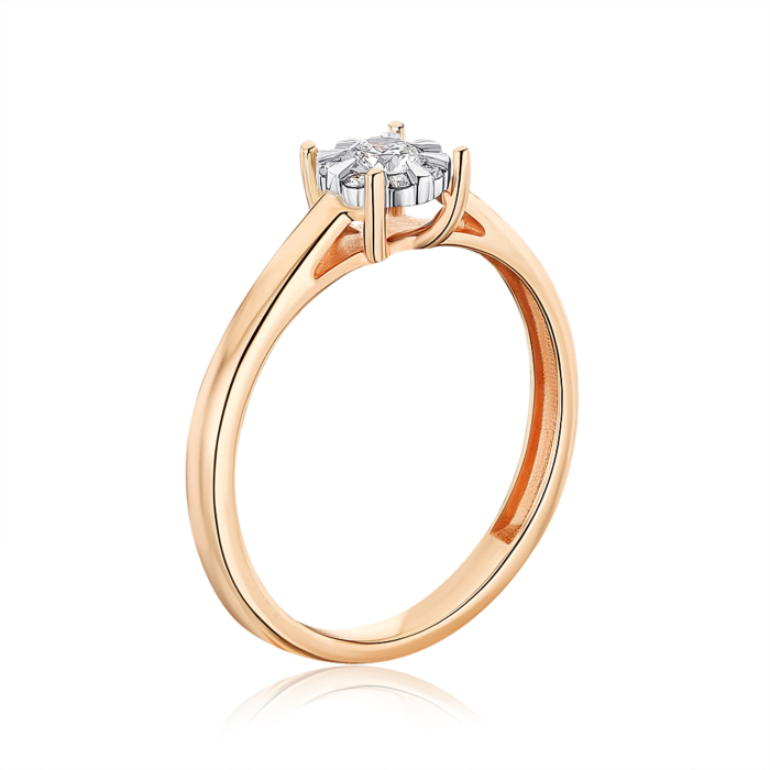 Золота каблучка з діамантами 53677/14/1/11167