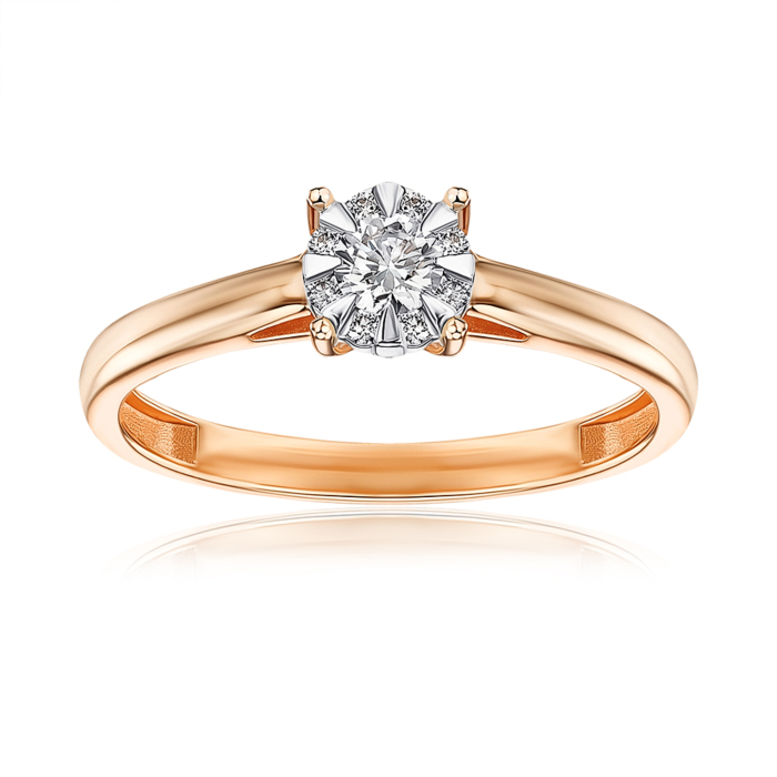 Золота каблучка з діамантами 53677/14/1/11167