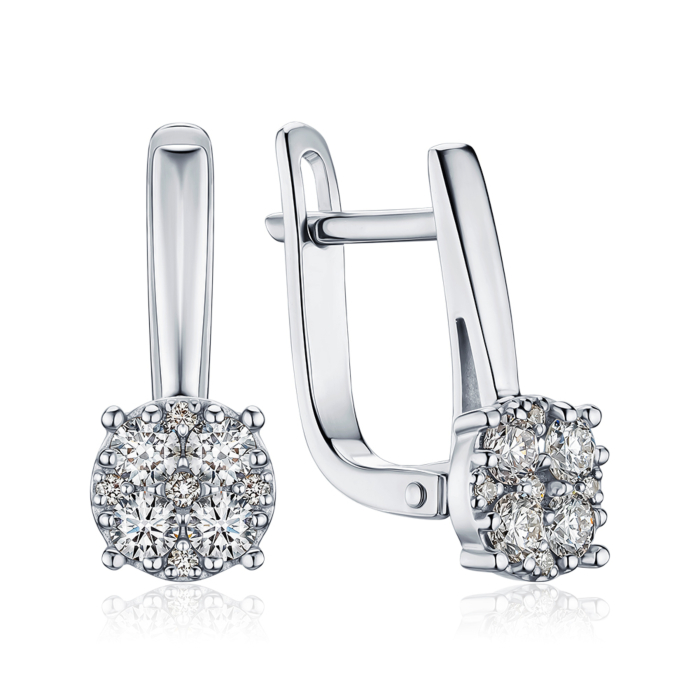 Золоті сережки з діамантами 520187/02/1/9757