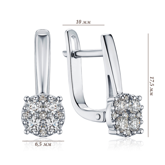 Золоті сережки з діамантами 520187/02/1/9757