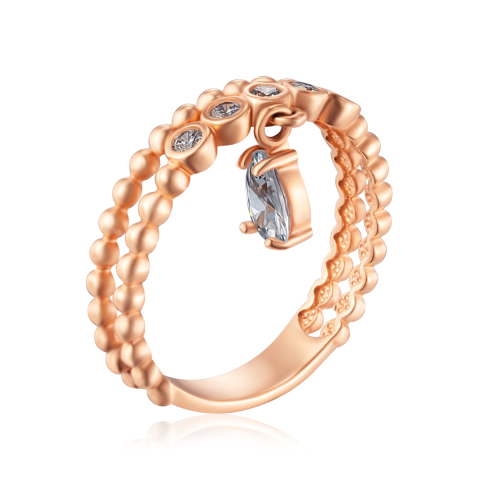 Золота каблучка з фіанітами. Артикул 18187/01/0/1981