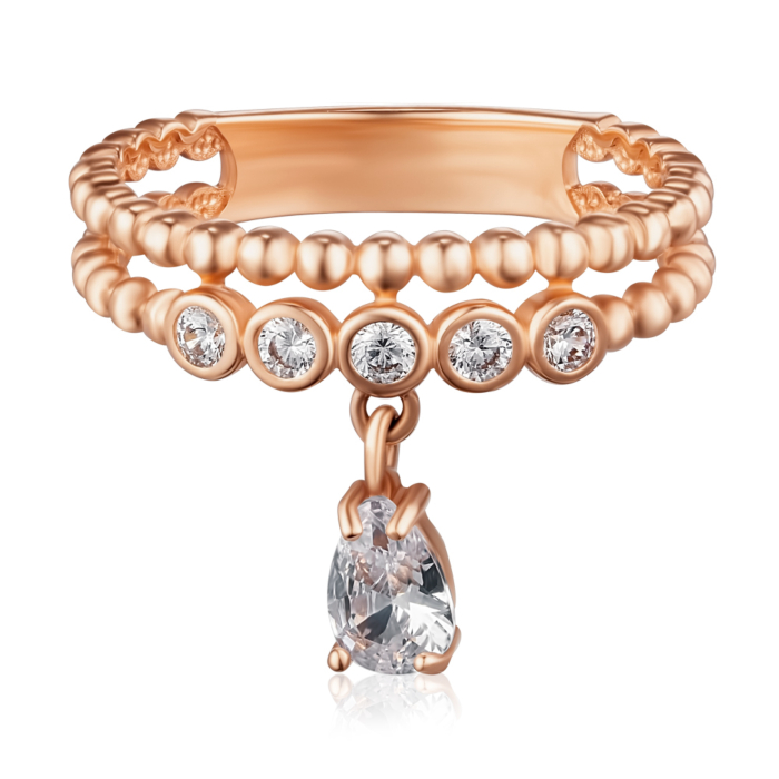 Золота каблучка з фіанітами. Артикул 18187/01/0/1981