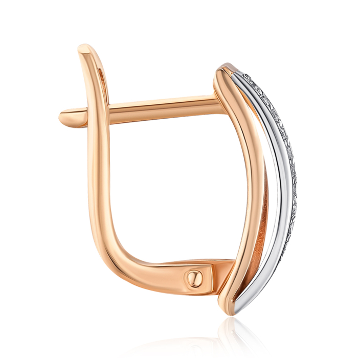 Золоті сережки з діамантами. Артикул 807008/14/1/8007