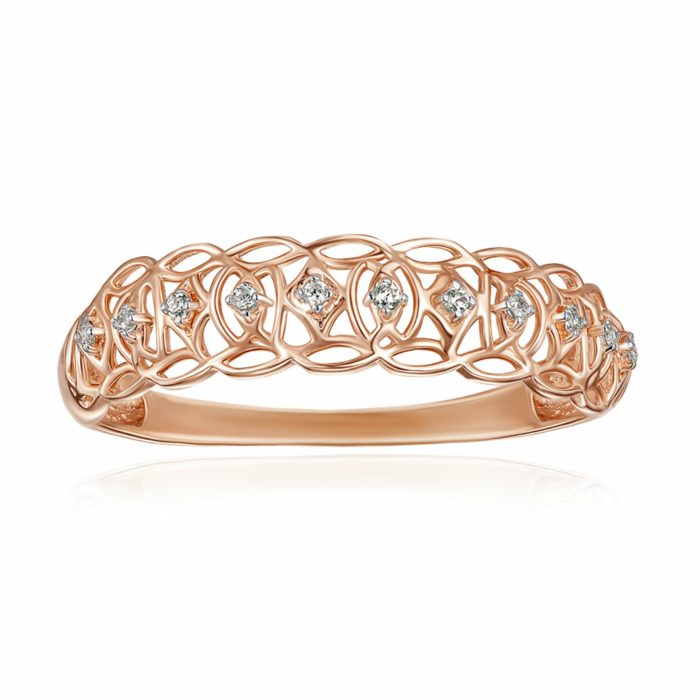 Золотое кольцо с фианитами. Артикул 13408/01/1/1