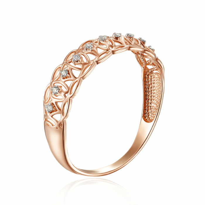 Золотое кольцо с фианитами. Артикул 13408/01/1/1