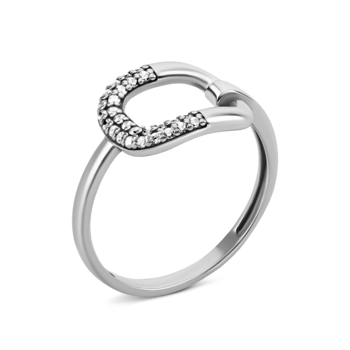 Срібна каблучка з фіанітами. Артикул UG581143б
