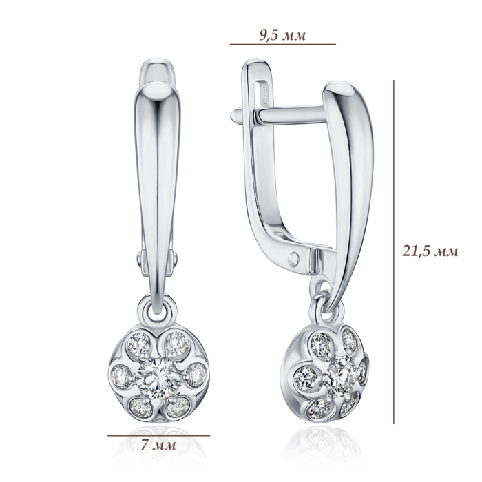 Золоті сережки з діамантами 520128/02/1/10783