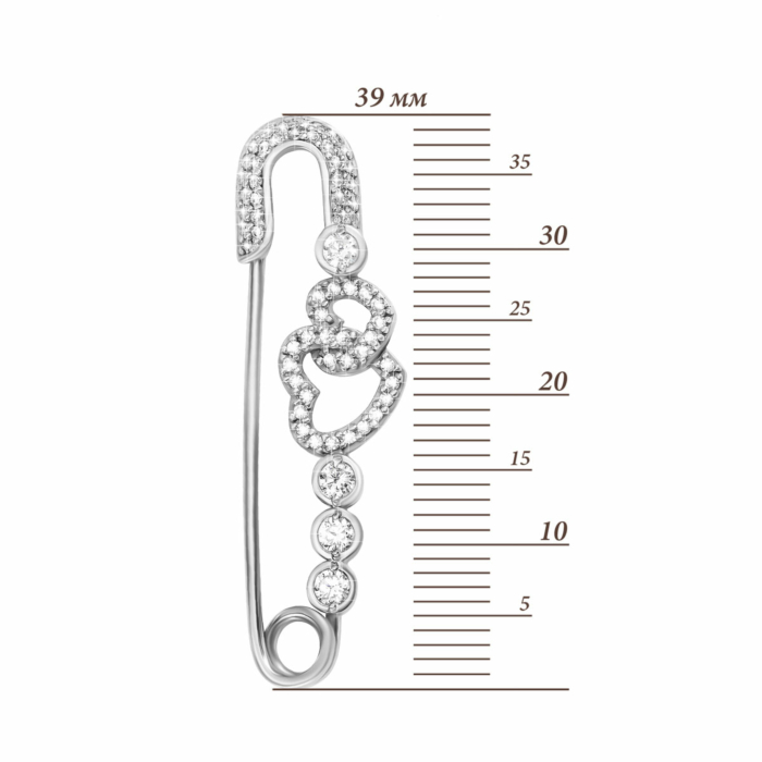 Срібна булавка з фіанітами. Артикул UG58218