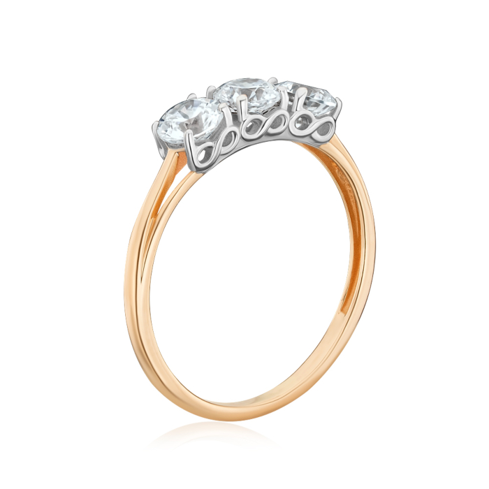 Золота каблучка з фіанітами Tesori 13528/01/1/4027