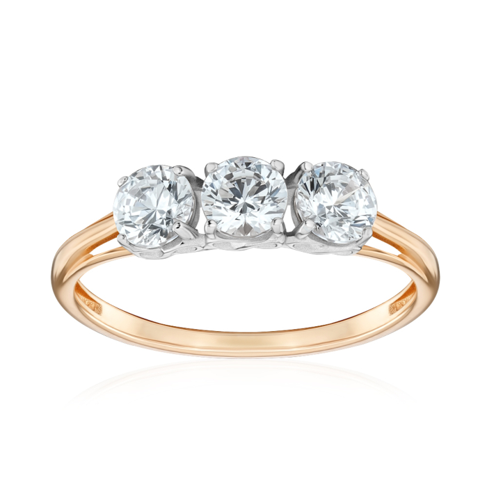 Золота каблучка з фіанітами Tesori 13528/01/1/4027