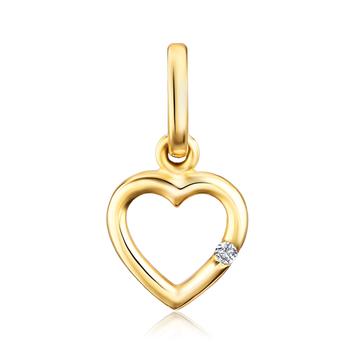 Золота підвіска з фіанітом. Артикул 31728/03/0/13