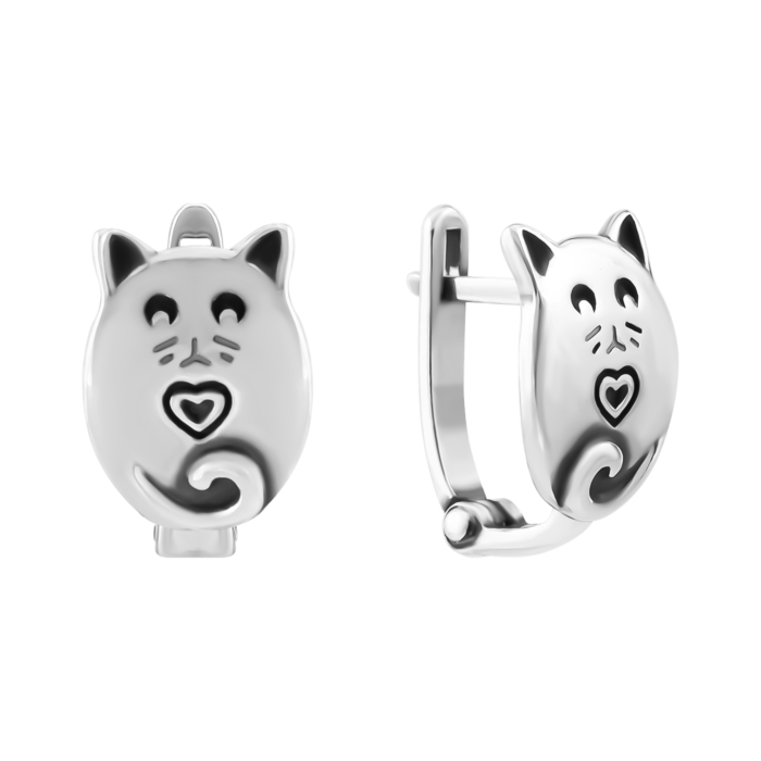 Срібні сережки Кішечки. Артикул UG582836*