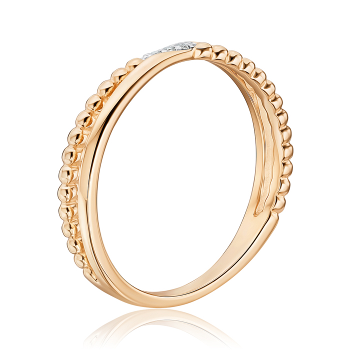 Золота каблучка з діамантами. Артикул 800138/01/1/9023