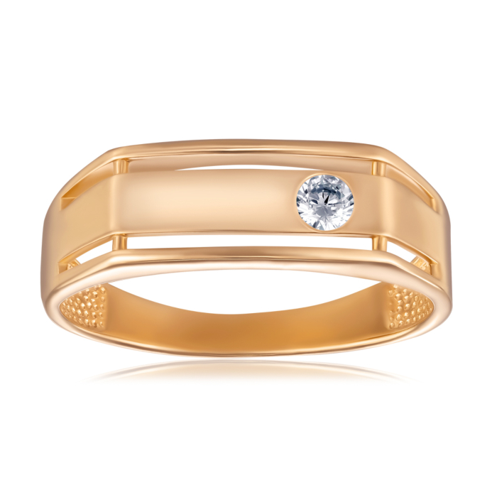 Золота каблучка з фіанітом. Артикул 19138/01/0/28