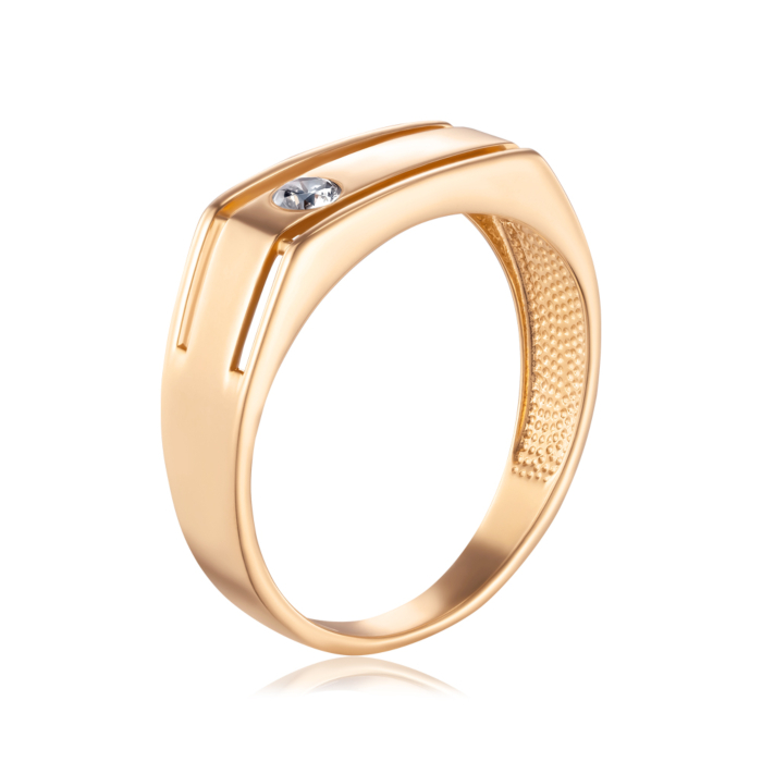 Золота каблучка з фіанітом. Артикул 19138/01/0/28