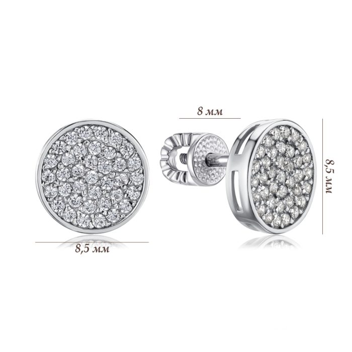 Срібні сережки з фіанітами 41338/12/1/1