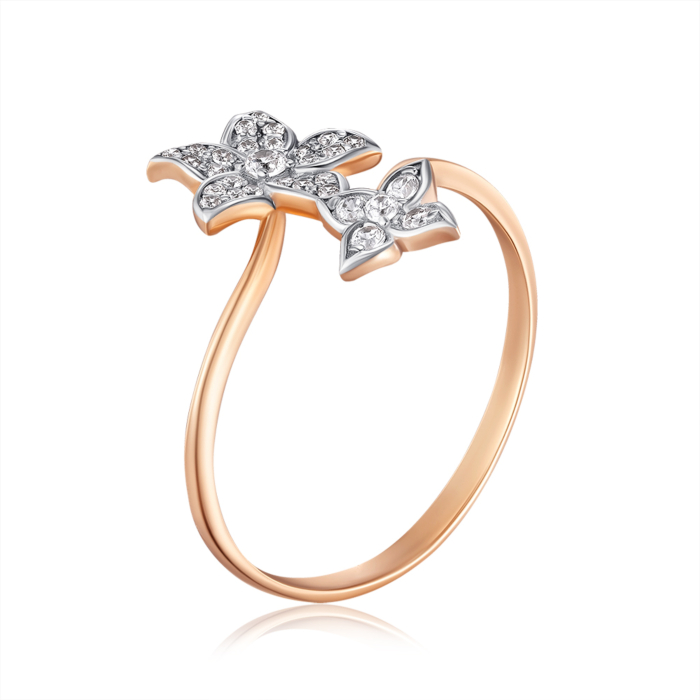 Золота каблучка з фіанітами. Артикул 13538/01/1/944