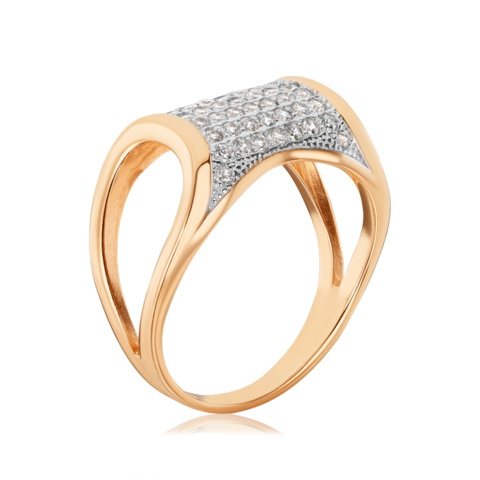 Золотое кольцо с фианитами 12548 сп