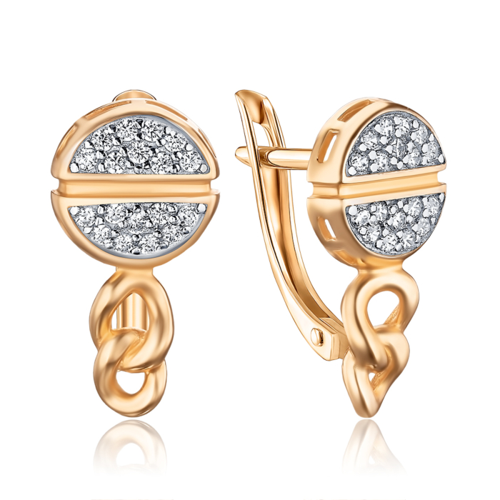 Золоті сережки з фіанітами 23548/01/1/1
