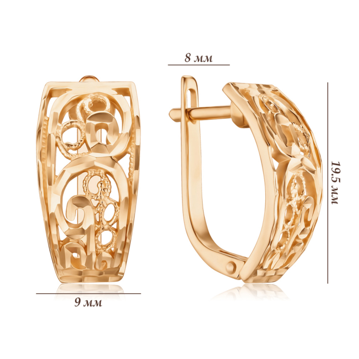 Золоті сережки з алмазною гранню. Артикул 21158 к