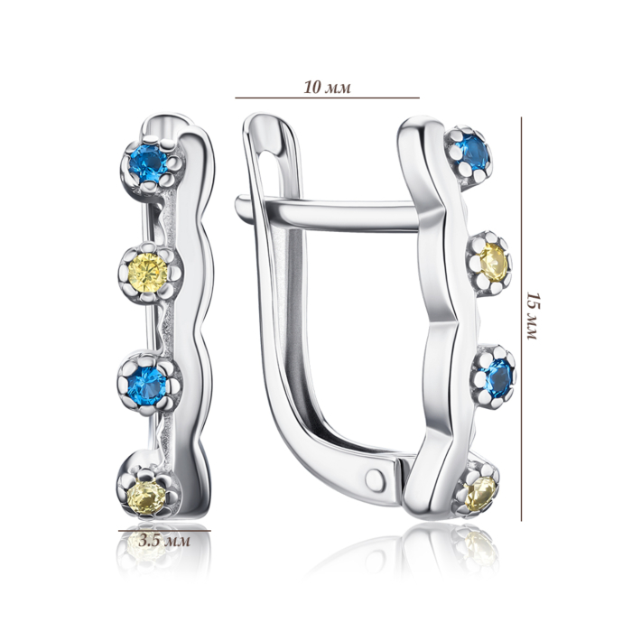 Срібні сережки з фіанітами 41358/12/1/21468