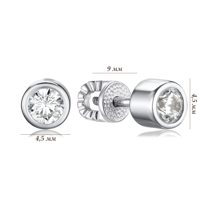 Срібні сережки з фіанітом 40458/12/1/53