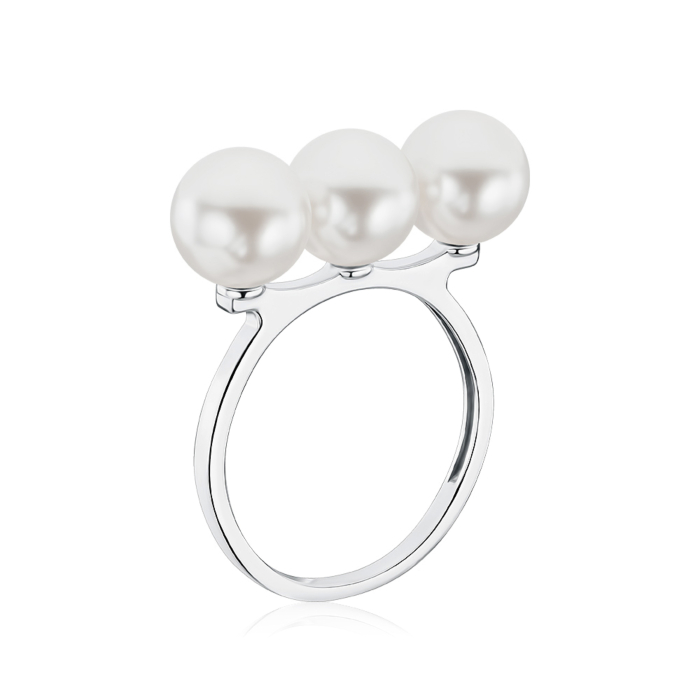 Срібна каблучка з перлами 001458/12/1/21395