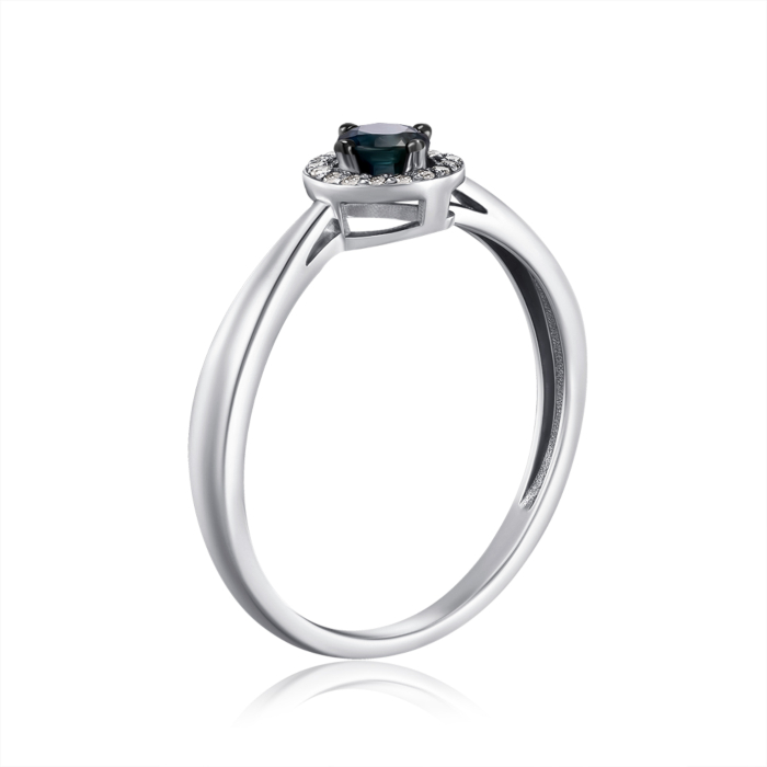 Золотое кольцо с бриллиантами и сапфиром. Артикул 800169/02/1/8300