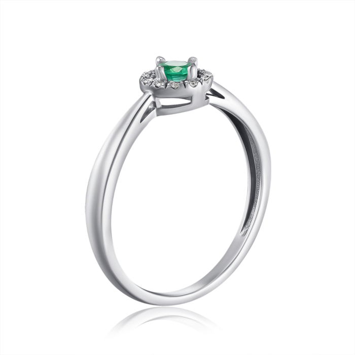 Золотое кольцо с изумрудом и бриллиантами. Артикул 800168/02/1/9917