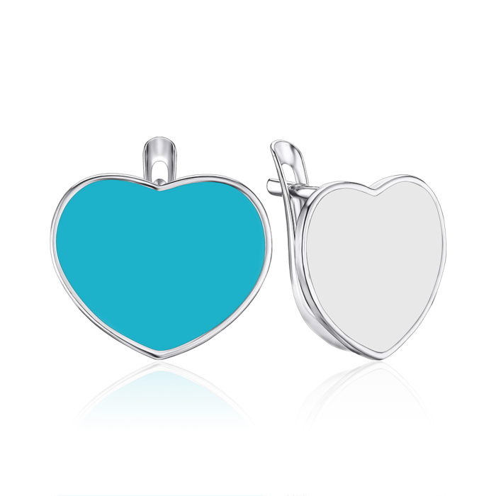 Срібні сережки з емаллю 41378/12/1/21480