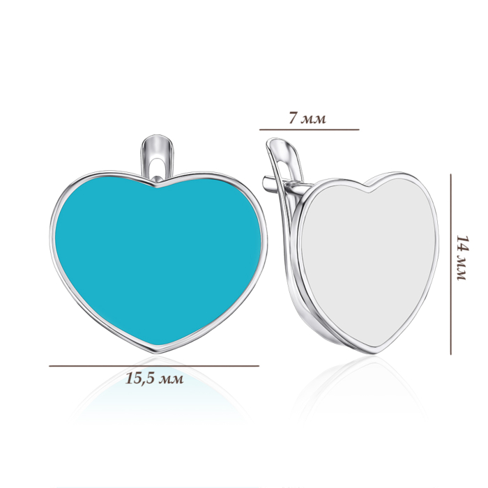 Срібні сережки з емаллю 41378/12/1/21480