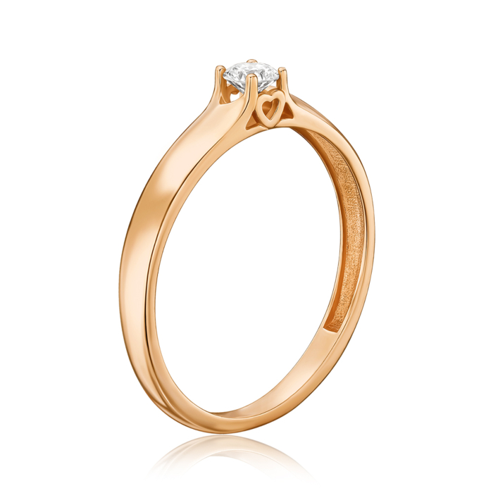 Золотое кольцо с бриллиантом. Артикул 53678/01/0/11157