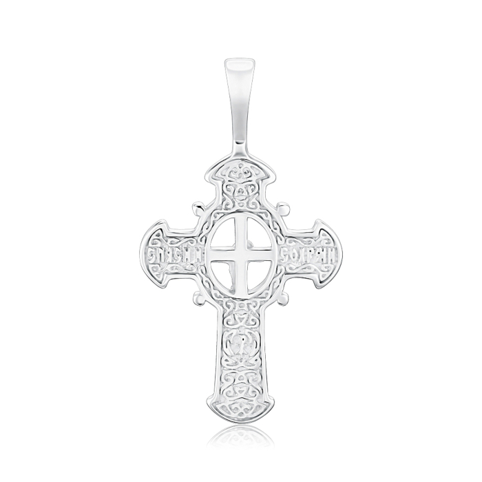 Срібний хрестик без вставки. Артикул 35088/12/1