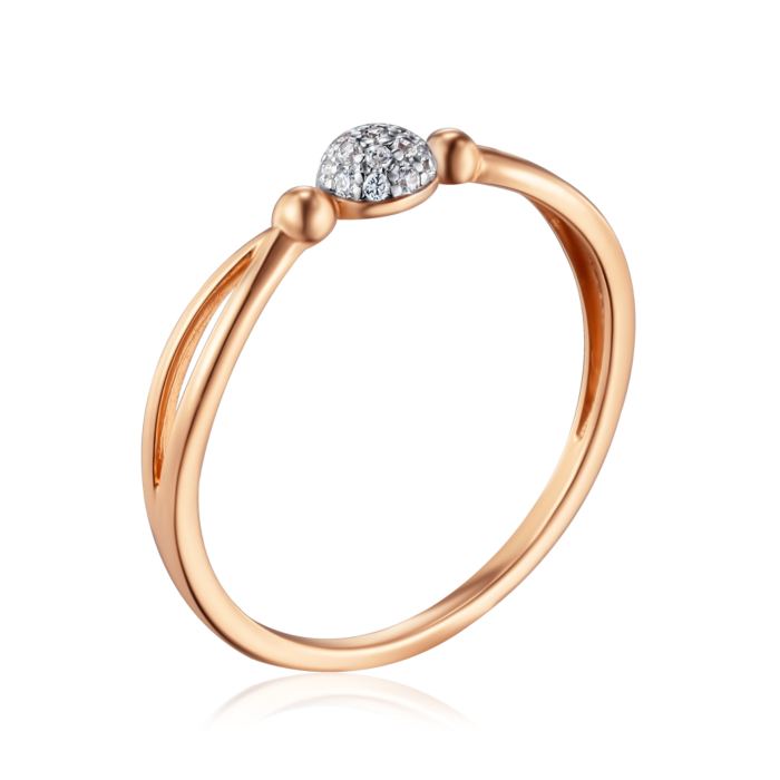 Золотое кольцо с фианитами. Артикул 18188/01/1/1