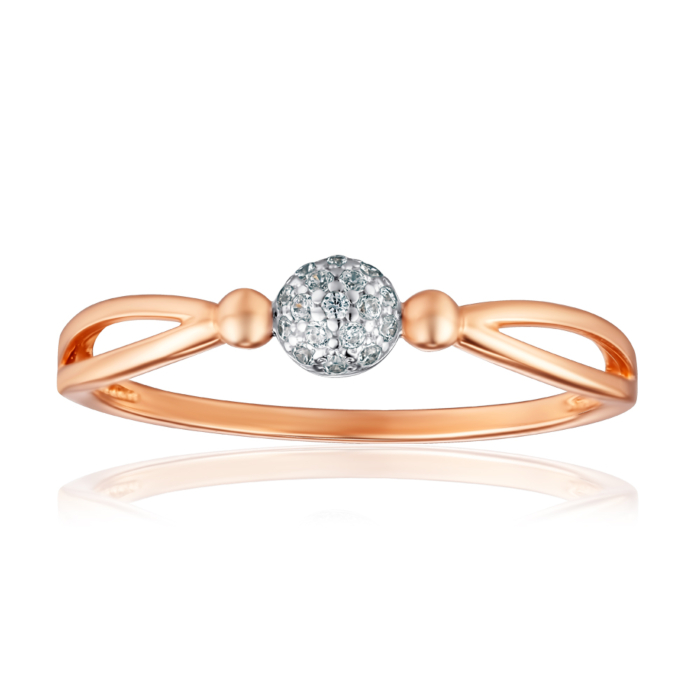 Золотое кольцо с фианитами. Артикул 18188/01/1/1